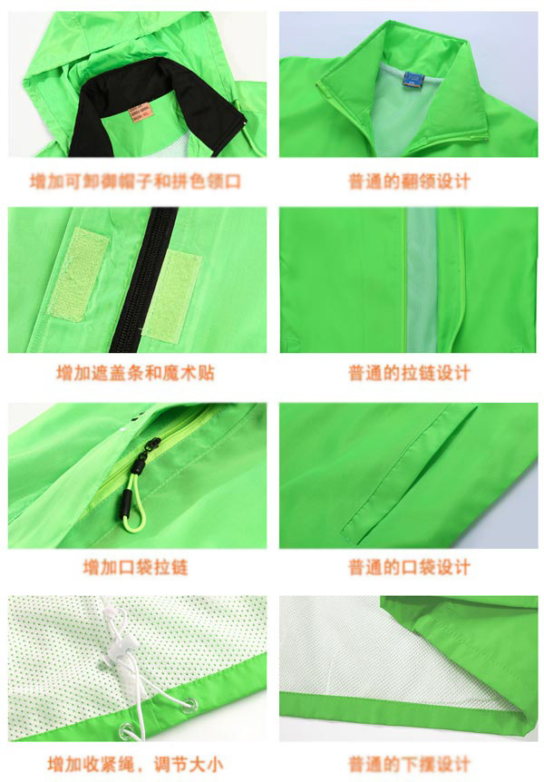 帶帽風衣工服外套定做細節(jié)圖